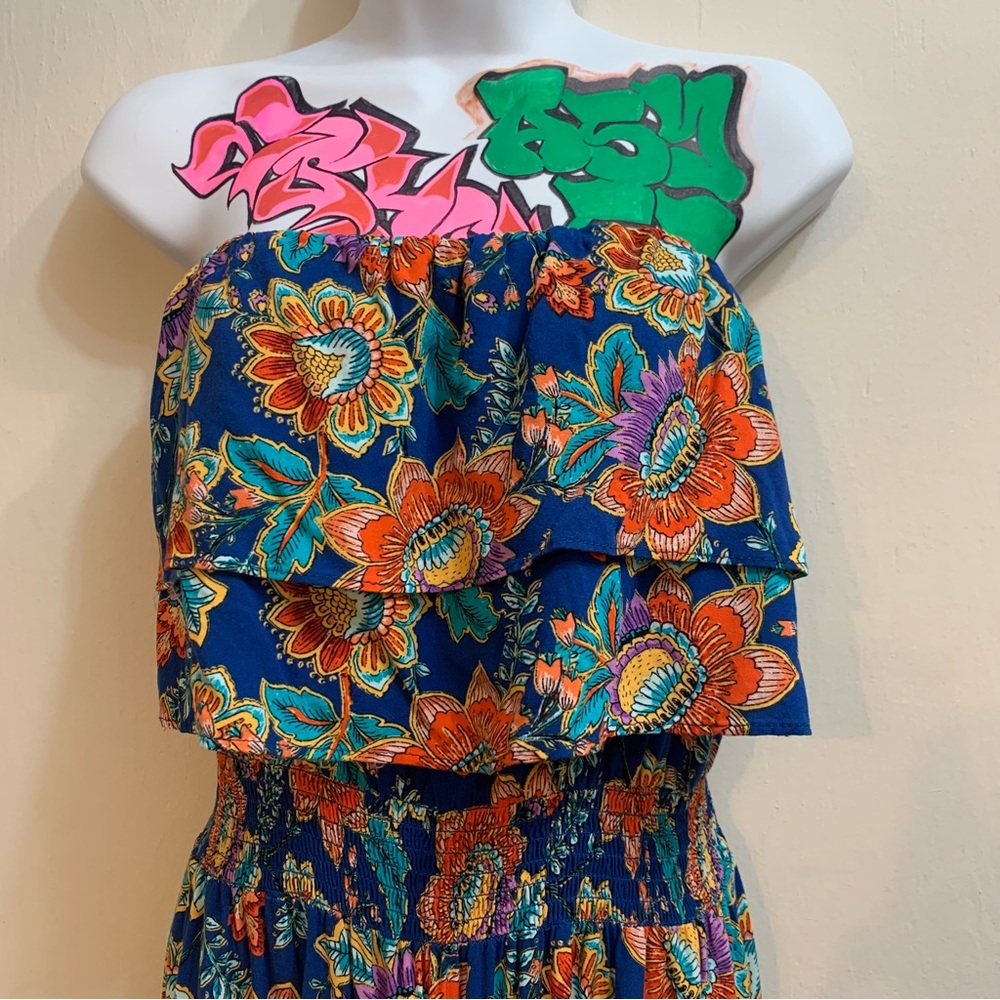 XL Colorful Floral 1.State Strapless Dress